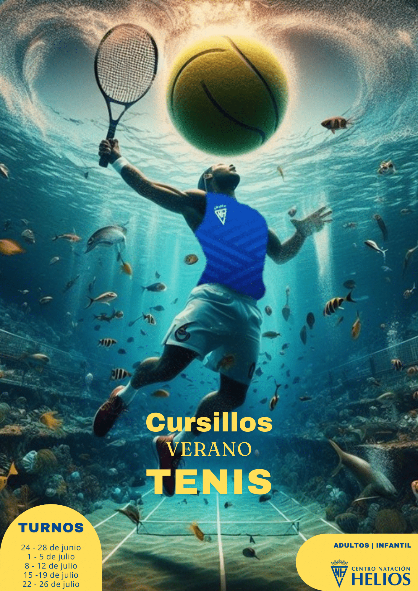Cursillo de verano 2024 tenis Centro Natación Helios